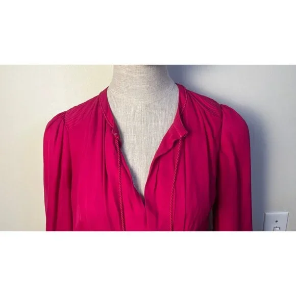 ROBERTO CAVALLI PEASANT BOHO PINK SILK MIDI TIERED DRESS 40 4 - Picture 5 of 15